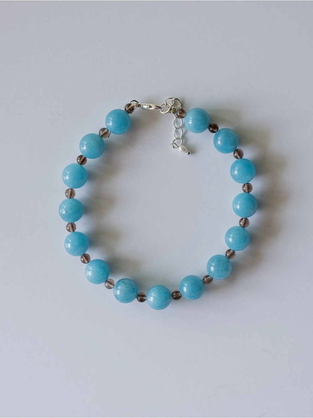 NIB Blue and Smoky Quartz Beaded Anklet